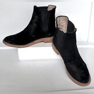 Charlotte Stone  Suede Leather Chelsea Boots in Black  Size 8